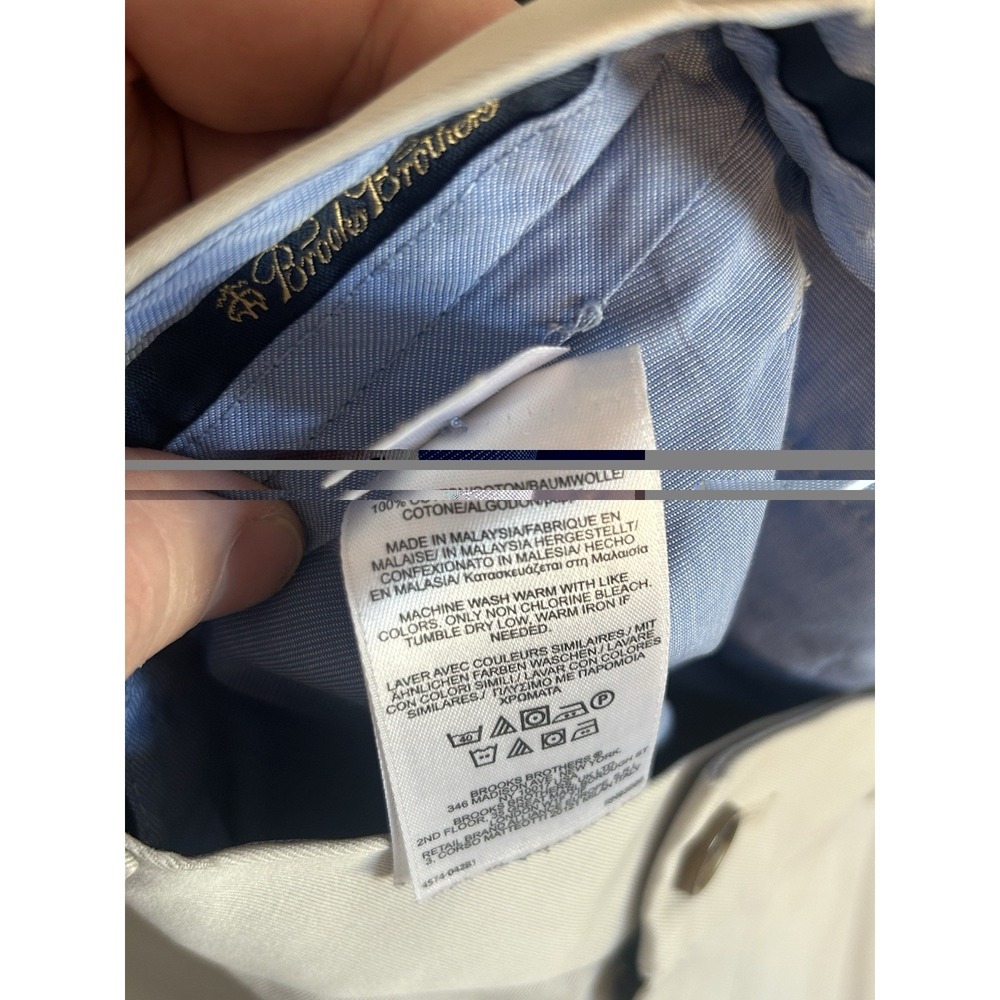 Brooks Brothers Pants Men 33x30 Khaki Advantage Chino Clark Fit 100% Cotton 611 - Picture 4 of 4
